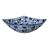 Bowl, Square, Nut, Medium, 7.75" in "Dusty Blue Butterflies" by Manufaktura | M113U-AS56