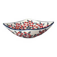 A picture of a Polish Pottery Medium Nut Dish (Fresh Strawberries) | M113U-AS70 as shown at PolishPotteryOutlet.com/products/medium-nut-dish-fresh-strawberries-m113u-as70