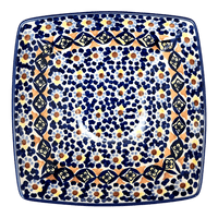 A picture of a Polish Pottery Medium Nut Dish (Kaleidoscope) | M113U-ASR as shown at PolishPotteryOutlet.com/products/medium-nut-dish-kaleidoscope-m113u-asr