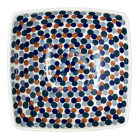 A picture of a Polish Pottery Medium Nut Dish (Fall Confetti) | M113U-BM01 as shown at PolishPotteryOutlet.com/products/medium-nut-dish-fall-confetti-m113u-bm01