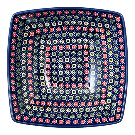 Bowl, Square, Nut, Medium, 7.75" in "Rings of Flowers" by Manufaktura | M113U-DH17