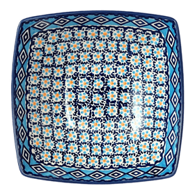 Polish Pottery Medium Nut Dish (Blue Diamond) | M113U-DHR Additional Image at PolishPotteryOutlet.com