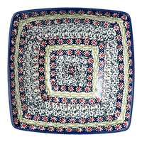 A picture of a Polish Pottery Medium Nut Dish (Daisy Rings) | M113U-GP13 as shown at PolishPotteryOutlet.com/products/medium-nut-dish-daisy-rings-m113u-gp1