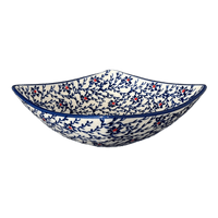 A picture of a Polish Pottery Medium Nut Dish (Blue Canopy) | M113U-IS04 as shown at PolishPotteryOutlet.com/products/medium-nut-dish-blue-canopy-m113u-is04