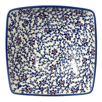 A picture of a Polish Pottery Medium Nut Dish (Blue Canopy) | M113U-IS04 as shown at PolishPotteryOutlet.com/products/medium-nut-dish-blue-canopy-m113u-is04