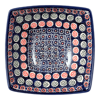 A picture of a Polish Pottery Medium Nut Dish (Carnival) | M113U-RWS as shown at PolishPotteryOutlet.com/products/medium-nut-dish-carnival-m113u-rws