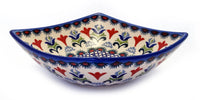 A picture of a Polish Pottery Medium Nut Dish (Scandinavian Scarlet) | M113U-P295 as shown at PolishPotteryOutlet.com/products/medium-nut-dish-scandinavian-scarlet