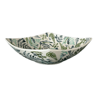 A picture of a Polish Pottery Large Nut Dish (Scattered Ferns) | M121S-GZ39 as shown at PolishPotteryOutlet.com/products/large-nut-dish-scattered-ferns-m121s-gz39