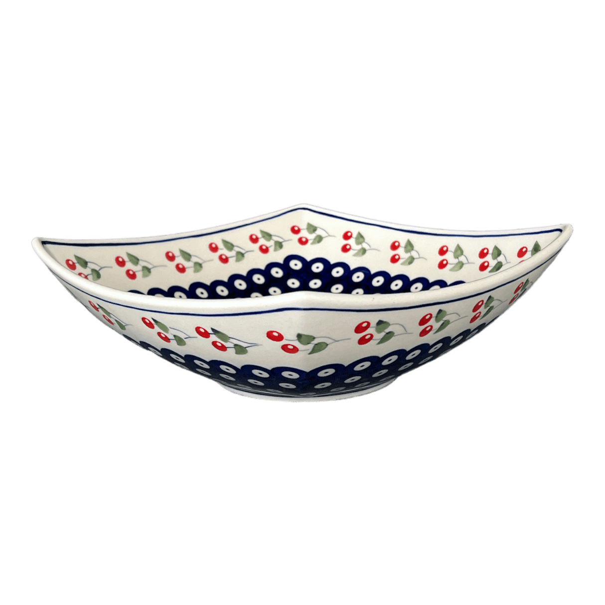 Bowl, Square, Nut, Large, 10.5" in "Cherry Dot" by Manufaktura | M121T-70WI