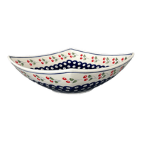 A picture of a Polish Pottery Large Nut Dish (Cherry Dot) | M121T-70WI as shown at PolishPotteryOutlet.com/products/large-nut-dish-cherry-dot-m121t-70wi