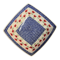 A picture of a Polish Pottery Large Nut Dish (Poppy Garden) | M121T-EJ01 as shown at PolishPotteryOutlet.com/products/large-nut-dish-poppy-garden-m121t-ej01