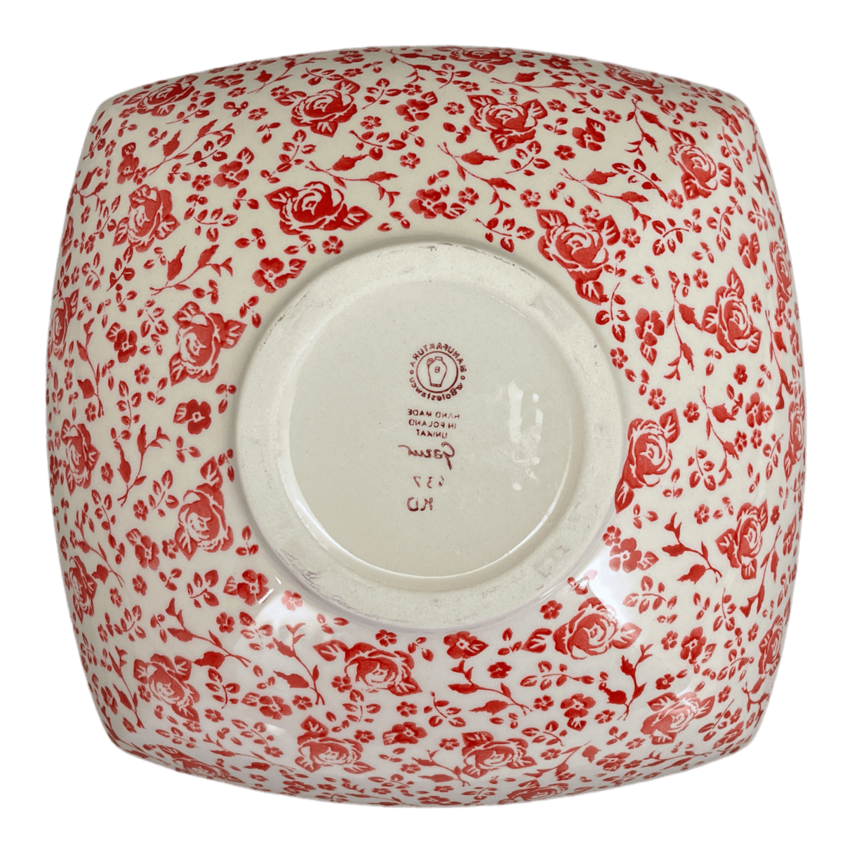 Bowl, Square, Nut, Large, 10.5" in "Rose - Floribunda" by Manufaktura | M121U-GZ32