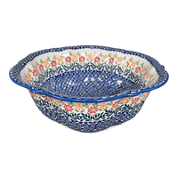 A picture of a Polish Pottery The Retro Bowl (Flower Power) | M124T-JS14 as shown at PolishPotteryOutlet.com/products/the-retro-bowl-flower-power-m124t-js14