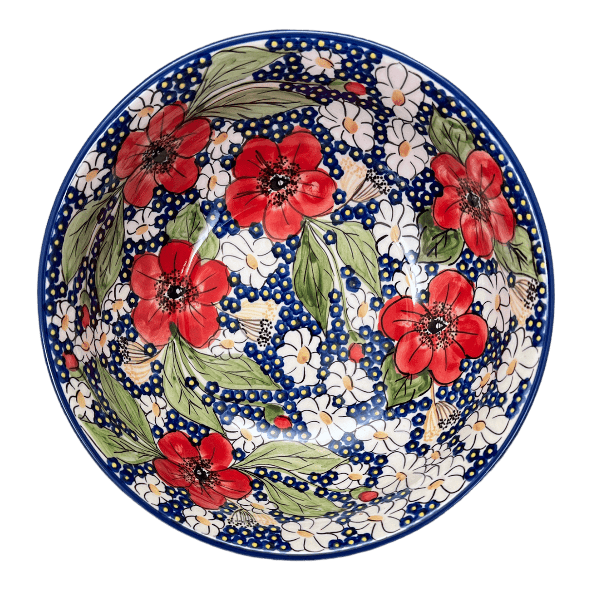 Bowl, Round, 8.5" in "Poppies & Posies" by Manufaktura | M135S-IM02