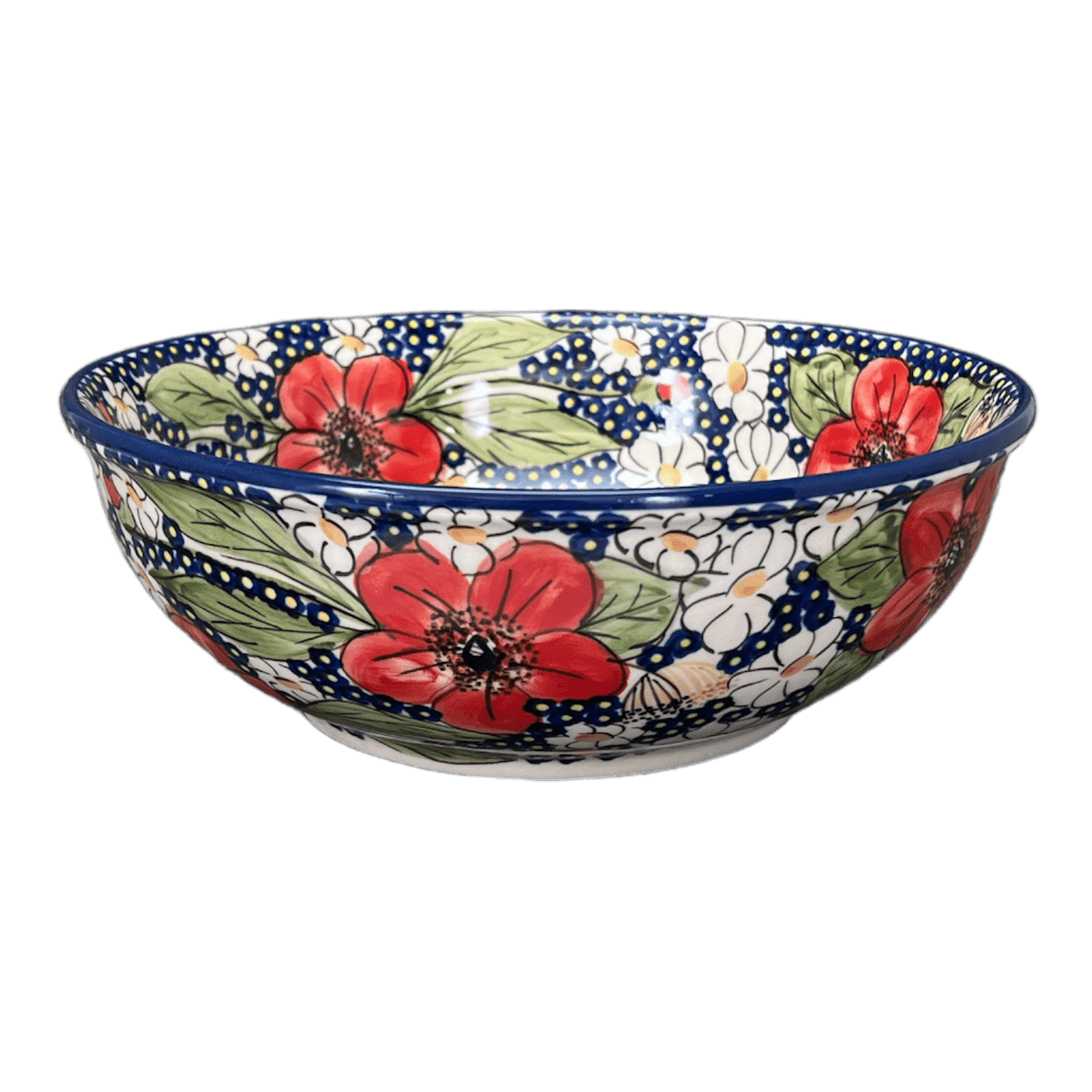 Bowl, Round, 8.5" in "Poppies & Posies" by Manufaktura | M135S-IM02