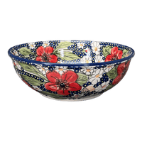 A picture of a Polish Pottery 8.5" Bowl (Poppies & Posies) | M135S-IM02 as shown at PolishPotteryOutlet.com/products/8-5-bowl-poppies-posies-m135s-im02