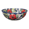 Polish Pottery Bowl, Round, 8.5" in "Poppies & Posies" by Manufaktura | M135S-IM02 at PolishPotteryOutlet.com