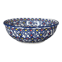 A picture of a Polish Pottery 8.5" Bowl (Field of Daisies) | M135S-S001 as shown at PolishPotteryOutlet.com/products/8-5-bowl-field-of-daisies-m135s-s001
