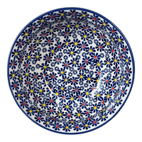 A picture of a Polish Pottery 8.5" Bowl (Field of Daisies) | M135S-S001 as shown at PolishPotteryOutlet.com/products/8-5-bowl-field-of-daisies-m135s-s001