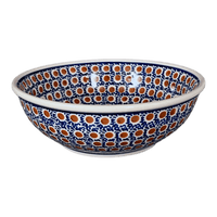 A picture of a Polish Pottery 8.5" Bowl (Chocolate Drop) | M135T-55 as shown at PolishPotteryOutlet.com/products/8-5-bowl-chocolate-drop-m135t-55