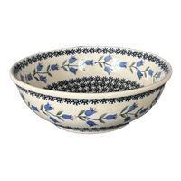A picture of a Polish Pottery 8.5" Bowl (Lily of the Valley) | M135T-ASD as shown at PolishPotteryOutlet.com/products/8-5-bowl-lily-of-the-valley-m135t-asd