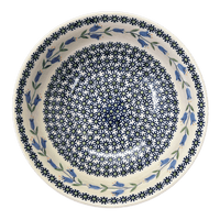 A picture of a Polish Pottery 8.5" Bowl (Lily of the Valley) | M135T-ASD as shown at PolishPotteryOutlet.com/products/8-5-bowl-lily-of-the-valley-m135t-asd