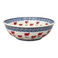 A picture of a Polish Pottery 8.5" Bowl (Poppy Garden) | M135T-EJ01 as shown at PolishPotteryOutlet.com/products/8-5-bowl-poppy-garden-m135t-ej01