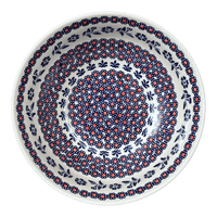 A picture of a Polish Pottery Bowl, Round, 8.5" in "Swedish Flower" by Manufaktura | M135T-KLK as shown at PolishPotteryOutlet.com/products/8-5-bowl-swedish-flower-m135t-klk