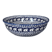 A picture of a Polish Pottery 8.5" Bowl (Kitty Cat Path) | M135T-KOT6 as shown at PolishPotteryOutlet.com/products/8-5-bowl-kitty-cat-path-m135t-kot6
