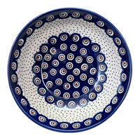 A picture of a Polish Pottery 8.5" Bowl (Peacock Dot) | M135U-54K as shown at PolishPotteryOutlet.com/products/8-5-bowl-peacock-dot-m135u-54k