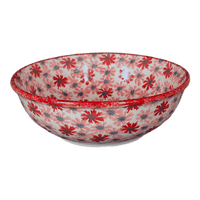 A picture of a Polish Pottery 8.5" Bowl (Scarlet Daisy) | M135U-AS73 as shown at PolishPotteryOutlet.com/products/8-5-bowl-scarlet-daisy-m135u-as73