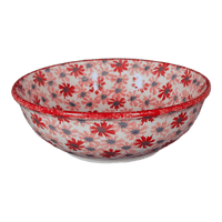 A picture of a Polish Pottery Bowl, Round, 8.5" in "Scarlet Daisy" by Manufaktura | M135U-AS73 as shown at PolishPotteryOutlet.com/products/8-5-bowl-scarlet-daisy-m135u-as73