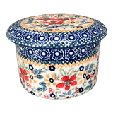 Butter Crock, 4.5" in "Ruby Bouquet" by Manufaktura | M136S-DPCS