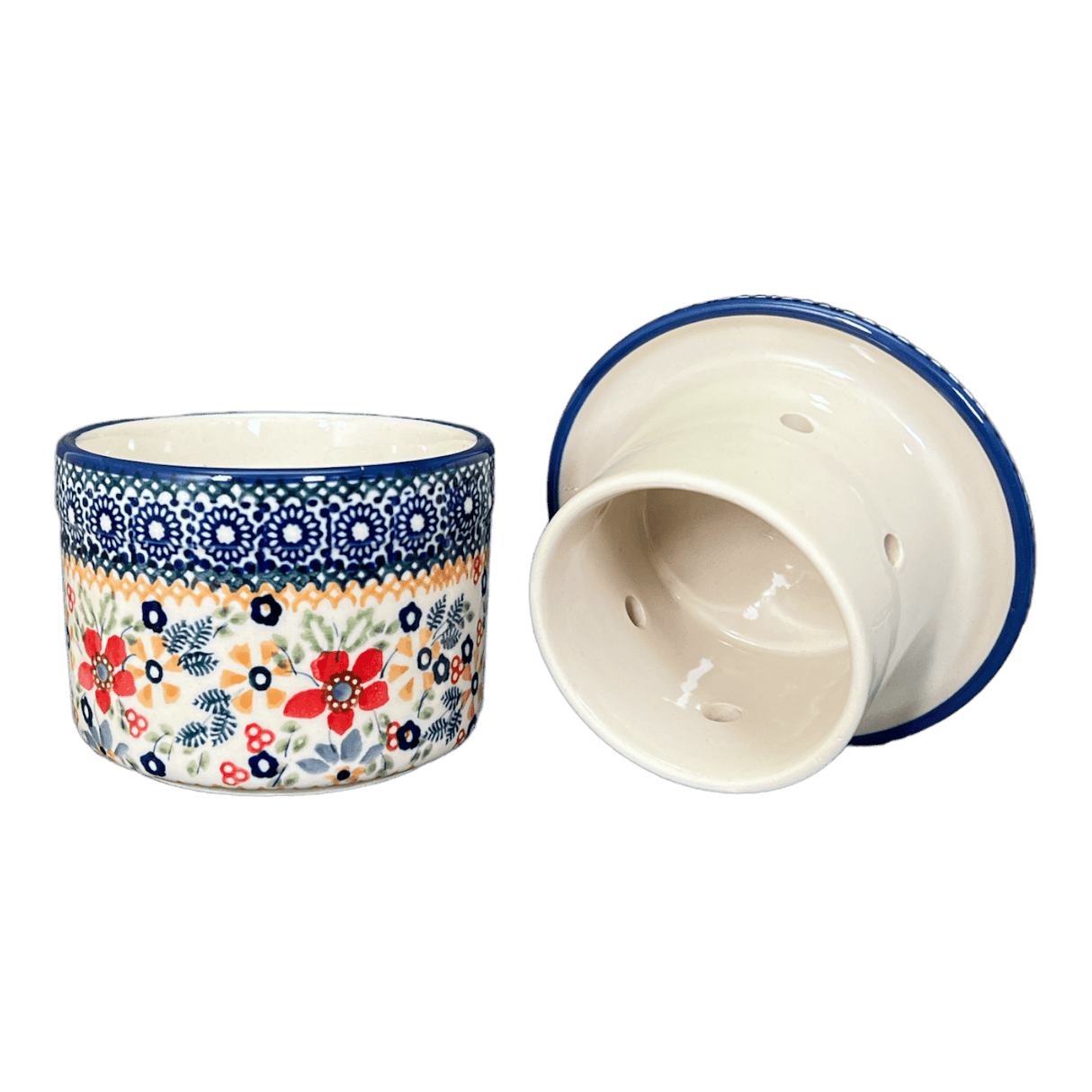 Butter Crock, 4.5" in "Ruby Bouquet" by Manufaktura | M136S-DPCS