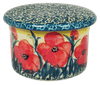 Polish Pottery Butter Crock (Poppies in Bloom) | M136S-JZ34 at PolishPotteryOutlet.com