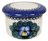 Butter Crock, 4.5" in "Pansies" by Manufaktura | M136S-JZB