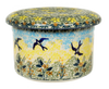 Polish Pottery Butter Crock (Soaring Swallows) | M136S-WK57 at PolishPotteryOutlet.com