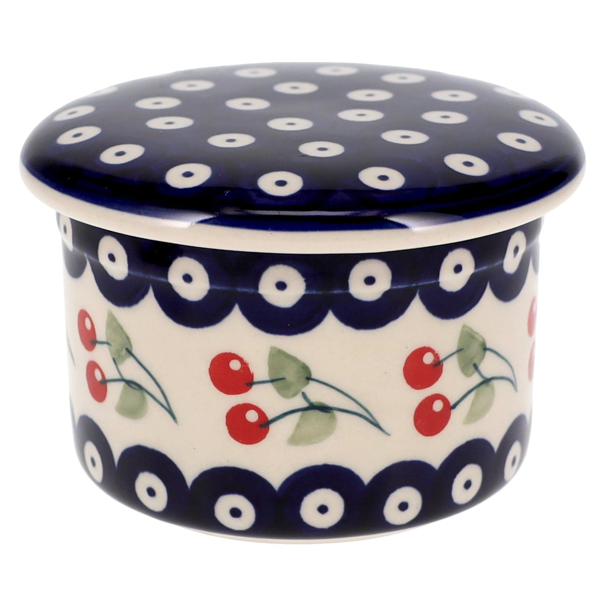 Butter Crock, 4.5" in "Cherry Dot" by Manufaktura | M136T-70WI