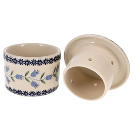 Polish Pottery Butter Crock (Lily of the Valley) | M136T-ASD Additional Image at PolishPotteryOutlet.com