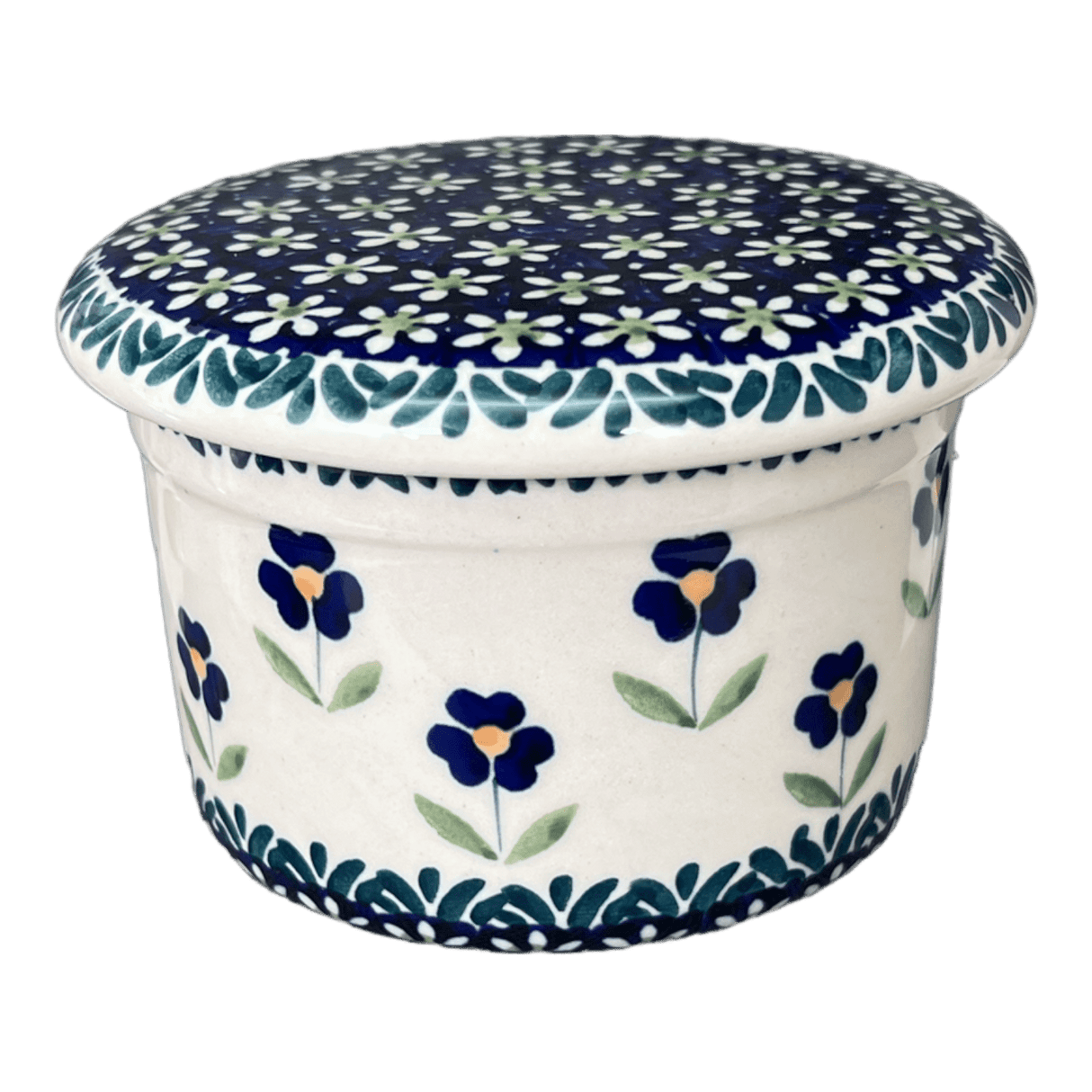 Butter Crock, 4.5" in "Forget Me Not" by Manufaktura | M136T-ASS