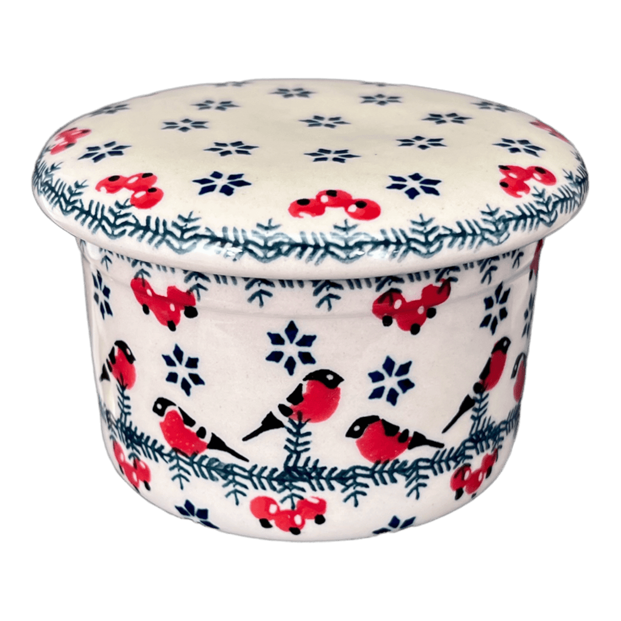 Butter Crock, 4.5" in "Red Bird" by Manufaktura | M136T-GILE