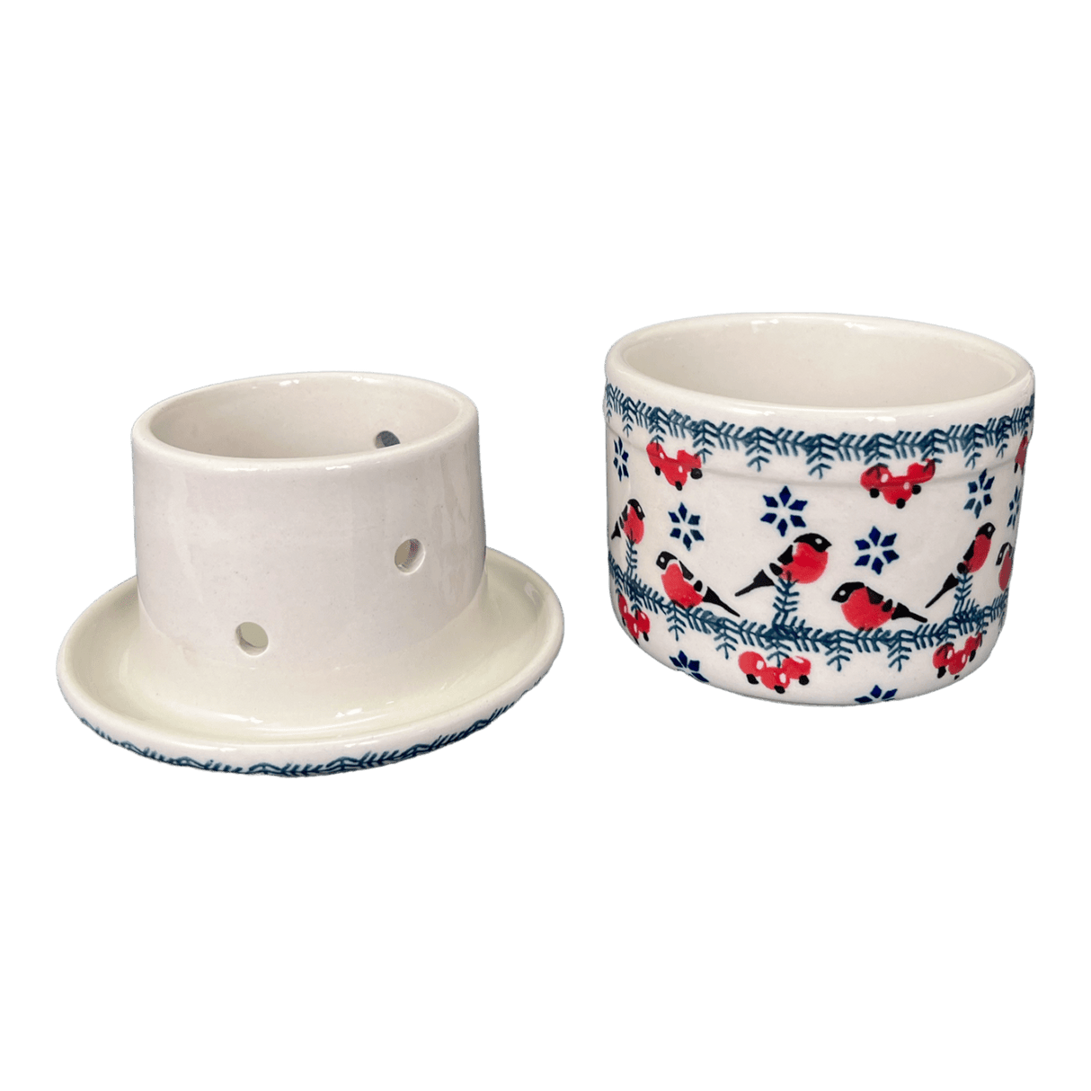 Butter Crock, 4.5" in "Red Bird" by Manufaktura | M136T-GILE
