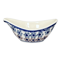 A picture of a Polish Pottery Small Sauce Boat (Floral Chain) | M148T-EO37 as shown at PolishPotteryOutlet.com/products/small-sauce-boat-floral-chain-m148t-eo37