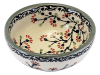 A picture of a Polish Pottery Dipping Bowl (Cherry Blossom) | M153S-DPGJ as shown at PolishPotteryOutlet.com/products/dipping-bowl-cherry-blossom