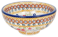 A picture of a Polish Pottery Dipping Bowl (Ruby Duet) | M153S-DPLC as shown at PolishPotteryOutlet.com/products/dipping-bowl-duet-in-ruby