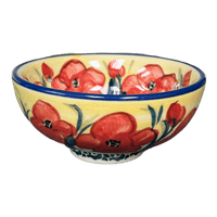 A picture of a Polish Pottery Dipping Bowl (Poppies in Bloom) | M153S-JZ34 as shown at PolishPotteryOutlet.com/products/dipping-bowl-poppies-in-bloom