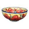 Polish Pottery Dipping Bowl (Poppies in Bloom) | M153S-JZ34 at PolishPotteryOutlet.com