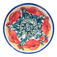 A picture of a Polish Pottery Dipping Bowl (Poppies in Bloom) | M153S-JZ34 as shown at PolishPotteryOutlet.com/products/dipping-bowl-poppies-in-bloom