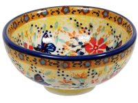 A picture of a Polish Pottery Dipping Bowl (Butterfly Bliss) | M153S-WK73 as shown at PolishPotteryOutlet.com/products/dipping-bowl-butterfly-bliss