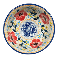 A picture of a Polish Pottery Dipping Bowl (Brilliant Wreath) | M153S-WK78 as shown at PolishPotteryOutlet.com/products/dipping-bowl-brilliant-wreath-m153s-wk78